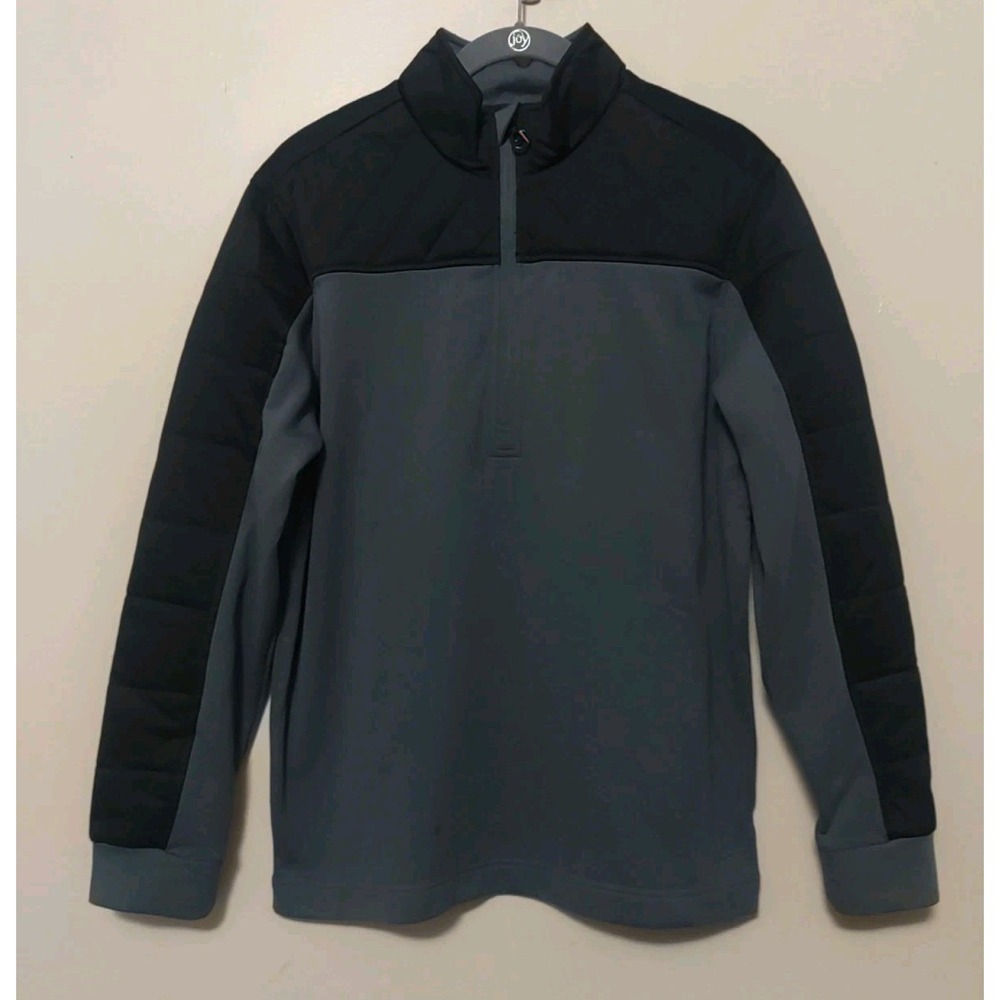 Short Par 4 Men Grey Black 1/4 Zip Long sleeve Pullover Size‎ M